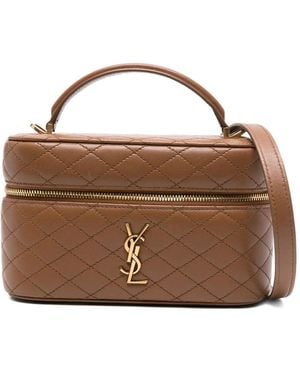 Saint Laurent Gaby quilted mini tote bag - Marrón