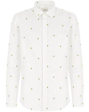 Paul Smith Apple-Print Poplin Shirt - White