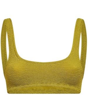 MC2 Saint Barth Naima Crinkle-Effect Bikini Top - Green