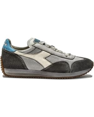 Diadora Equipe Lace-Up Panelled Trainers - Grey