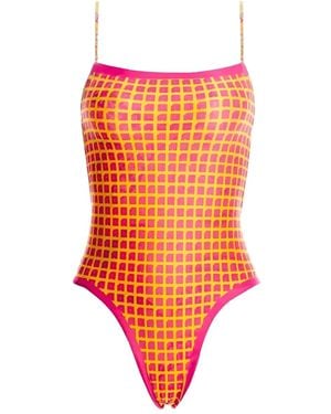 Agua Bendita Reversible Floral Swimsuit - Orange