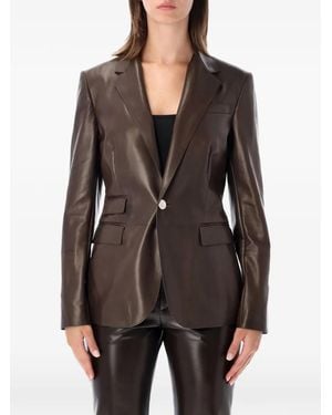 Ralph Lauren Parker Leather Blazer - Gray