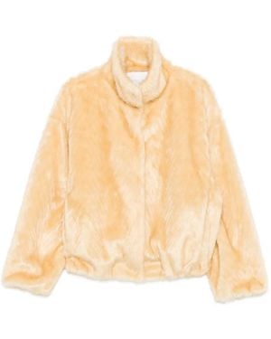 forte_forte Jacke Aus Faux Fur - Natur