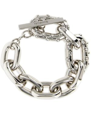 Rabanne Xl Link Crystal-Embellished Chain Bracelet - Metallic