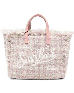 MC2 Saint Barth Mini Vanity Frayed-Tweed Shoulder Bag - Pink