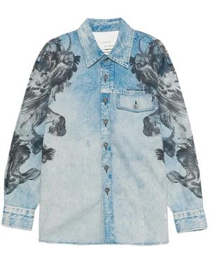 Feng Chen Wang Graphic Pocketed Shirt - Blue