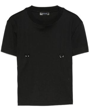 Mugler Piercing-Detail Cotton T-Shirt - Black