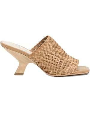 Twinset Woven Leather Heeled Sandals - Brown
