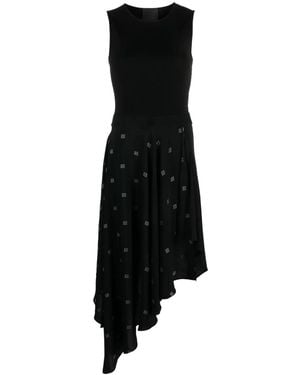 Givenchy 4G-Motif Asymmetric-Hem Dress - Black