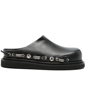 Toga Studs-Embellished Slippers - Black