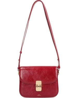 A.P.C. Small Grace Flap Magnetic-Clasp Cross-Body Bag - Red