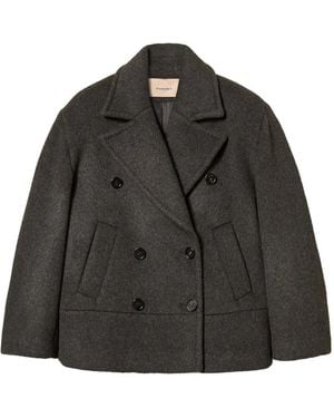 Twinset Double-Breasted Caban Coat - Black