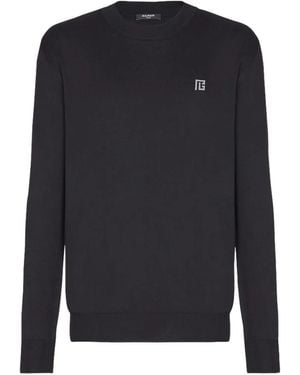Balmain Pullover Mit Rundhalsausschnitt - Blau