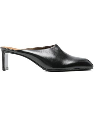 KHAITE Square-Toe Heeled Mules - Grey