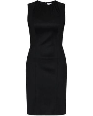 McQueen Ruched Sleeveless Mini Dress - Black