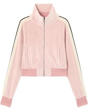 Palm Angels Zip Crop Track Jacket - Pink