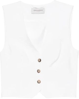 Ermanno Scervino Button-fastening sleeveless vest - Weiß