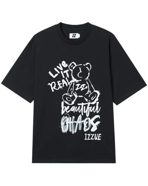 Izzue Graphic-Print T-Shirt - Black