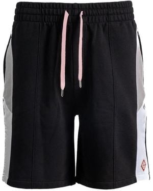 CASABLANCA Logo-Patch Panelled Shorts - Black