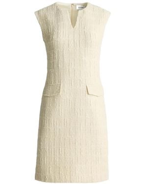 St. John Strukturiertes Cameron Minikleid mit V-Ausschnitt - Weiß