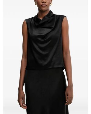 Liviana Conti Ava Cowl-Neck Sleeveless Top - Black
