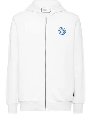 Philipp Plein Sudadera con capucha y logo - Blanco