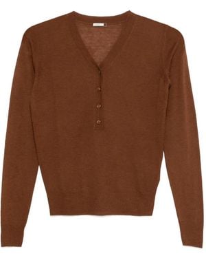JOSEPH Gillies Button-Up Sweater - Brown