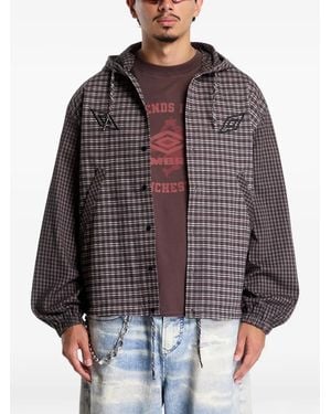 Umbro Chaqueta A Cuadros Con Capucha - Marrón