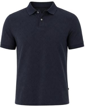 Guess Monogram-Pattern Short-Sleeve Polo Shirt - Blue