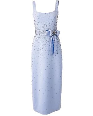 Carolina Herrera Abito Midi Con Strass - Blu