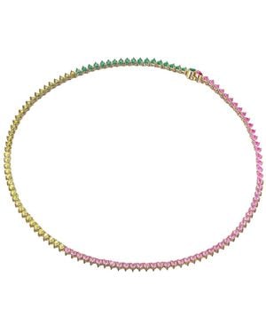 Anabela Chan Collar Petite Peony Eternity Heart En Oro Vermeil De 18 Ct - Blanco