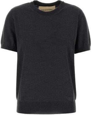 Valentino Garavani Short-Sleeve Vlogo Jumper - Black