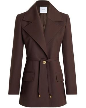 Patou Single-Breasted Belted Jacket - Brown