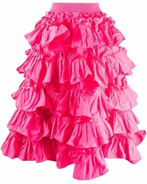 RED Valentino Ruffled A-Line Skirt - Pink