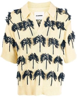 Jil Sander パームツリー ポロシャツ - メタリック