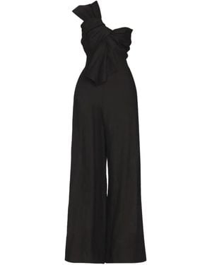 JBQ Eden Knotted One-Shoulder Jumpsuit - Black