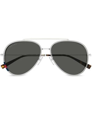 Gucci Gg1981S Pilot-Frame Sunglasses - Metallic