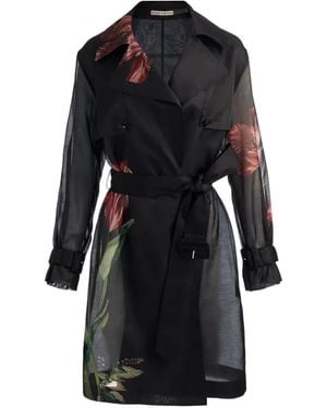 Alice + Olivia Silvia Belted Trench Coat - Black