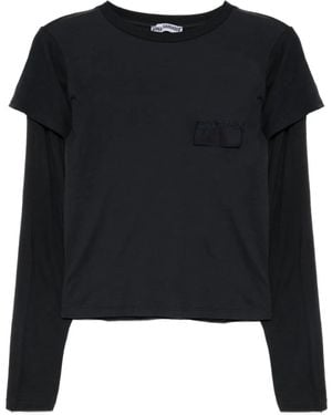 SONIA CARRASCO Logo-Embroidered T-Shirt - Black