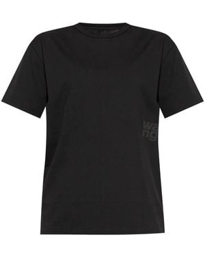 Alexander Wang Schwarzes Logo Tee T-Shirts Und Polos