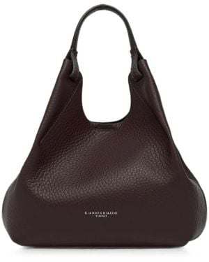 Gianni Chiarini Dua Medium Hammered-Leather Tote Bag - Black