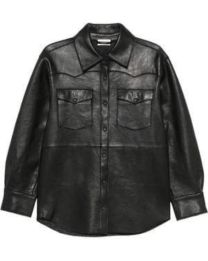 P.A.R.O.S.H. Leather Western-Style Leather Jacket - Black