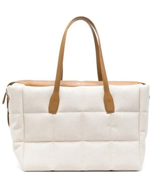 VEE COLLECTIVE Large Tela Quilted Shoulder Bag - Natural
