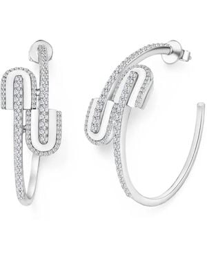 UNION LOS ANGELES U Hoops Diamond Earrings - White