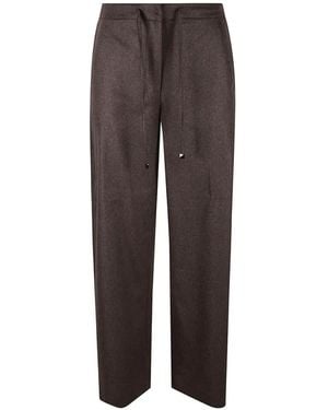 Max Mara Drawstring-Waist Straight-Leg Pants - Brown