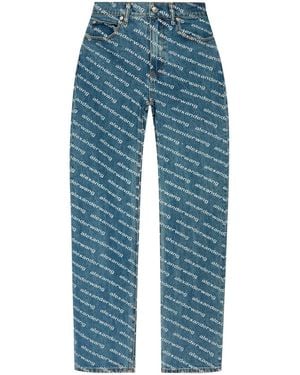 Alexander Wang Jeans With Shimmering Sequins - Blue