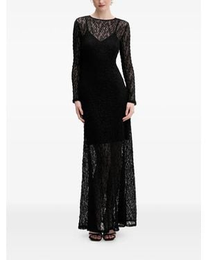HUGO Nulietta Long-Sleeved Laced Maxi Dress - Black