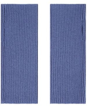 Bompard Ribbed Thumb Mittens - Blue