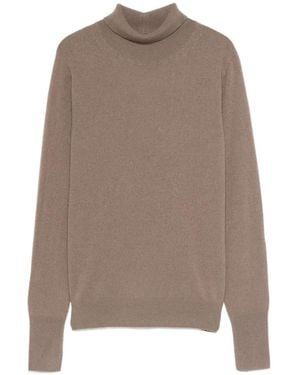 JOSEPH Turtleneck Long-Sleeve Sweater - Brown