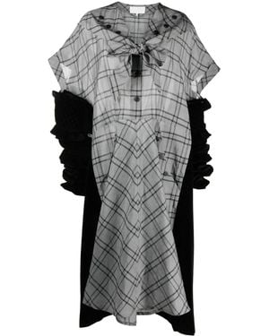 Maison Margiela Spliced Midikleid Mit Karomuster - Grau